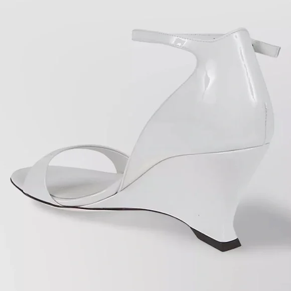 Ferragamo Vidette White Wedge Sandals display picture 2